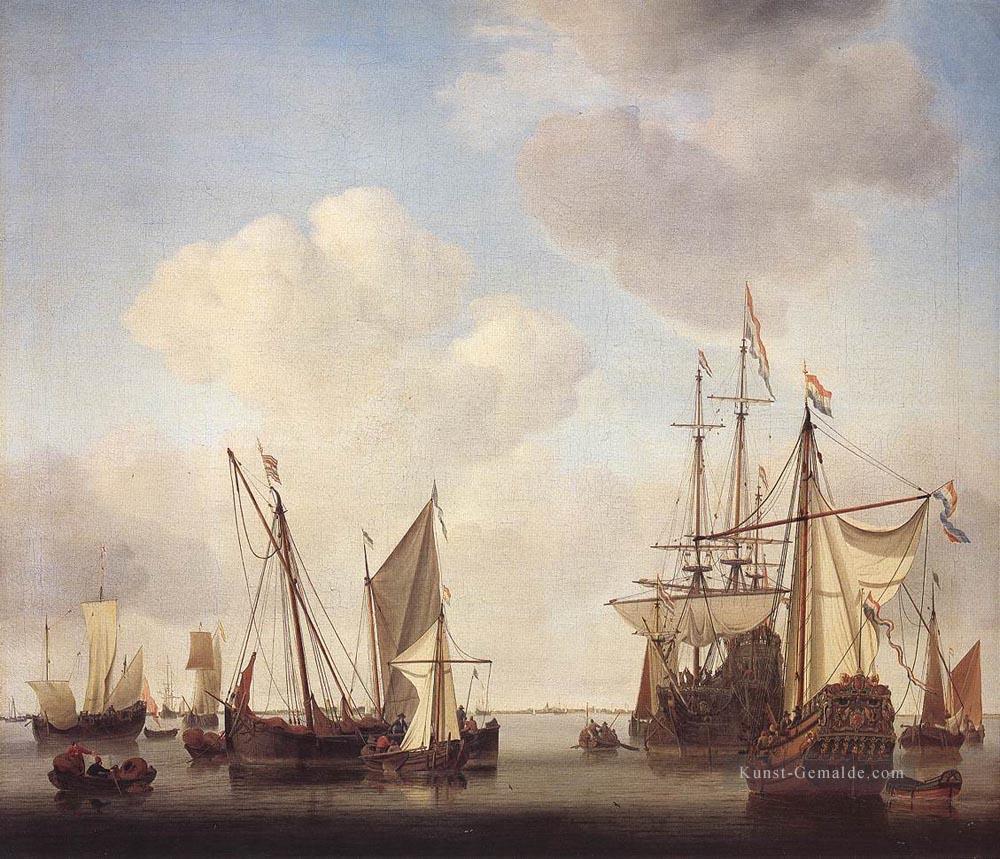 Kriegsschiffe In Amsterdam marine Willem van de Velde dJ Stiefel Seestück Ölgemälde